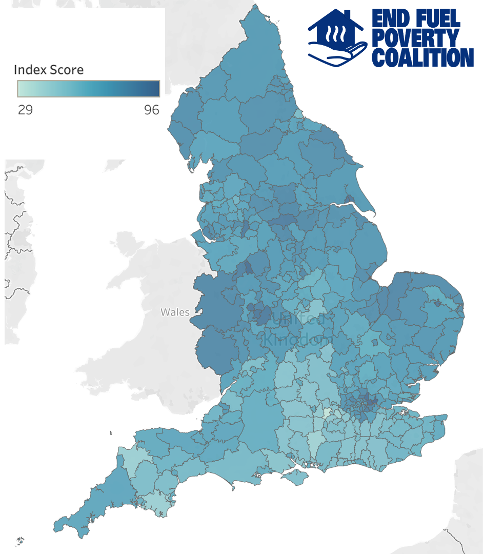 Fuel poverty map of England revealed