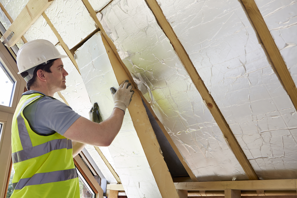 Insulation being installed